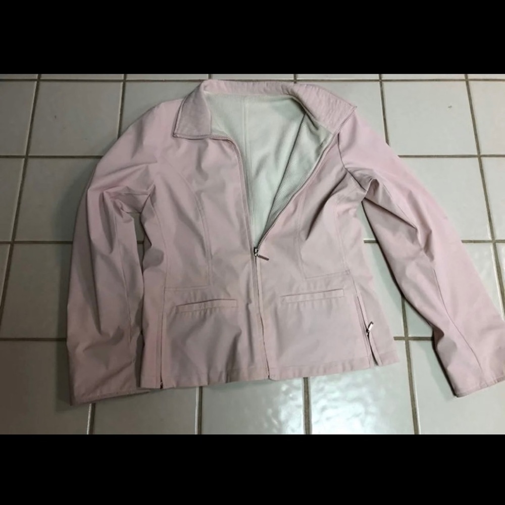 Pink pleater reversible jacket